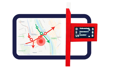 smartes öffi gadget wien, straba live bim anzeige, haltestellenanzeige für schreibtisch